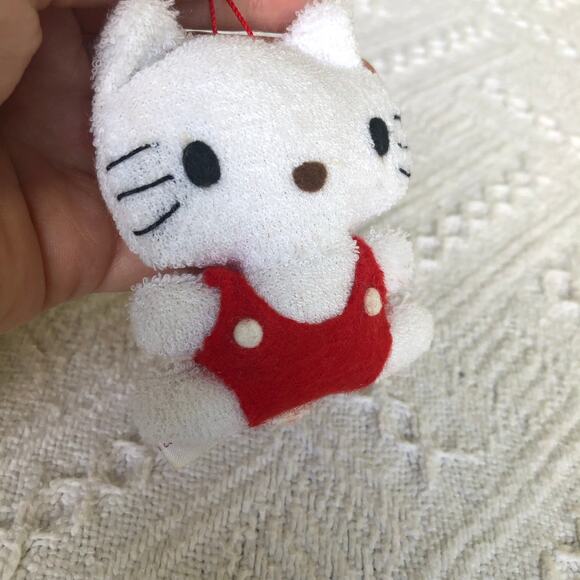 Vintage Hello Kitty Plush Christmas Ornament 1976 Sanrio Inc Taiwan Kawaii Mini - Picture 2 of 7